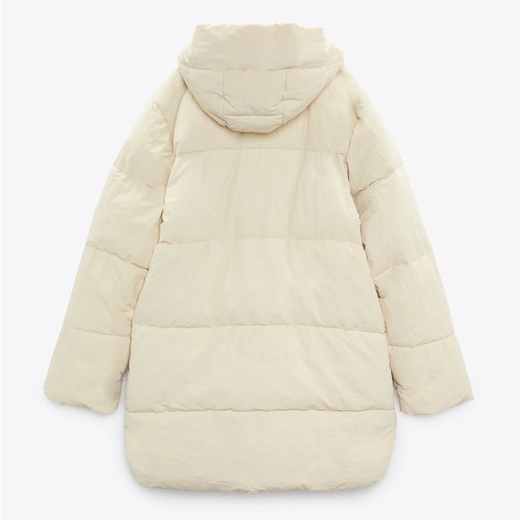 Zara Ecru Water Repellent Puffer Coat - Picture 14 of 16